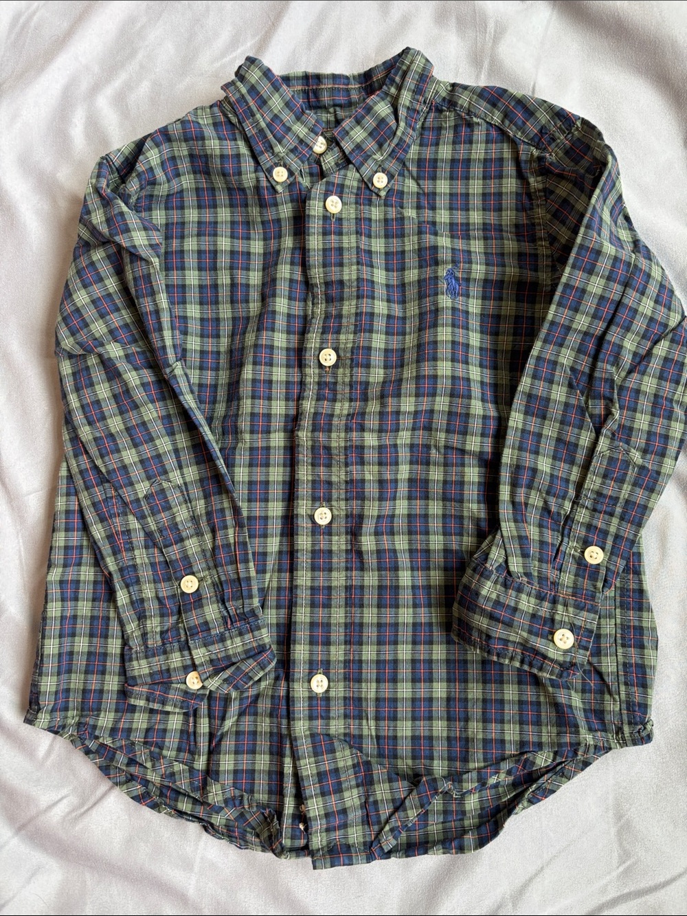 Ralph Lauren Navy, Green & Blue Plaid Button-Down Shirt